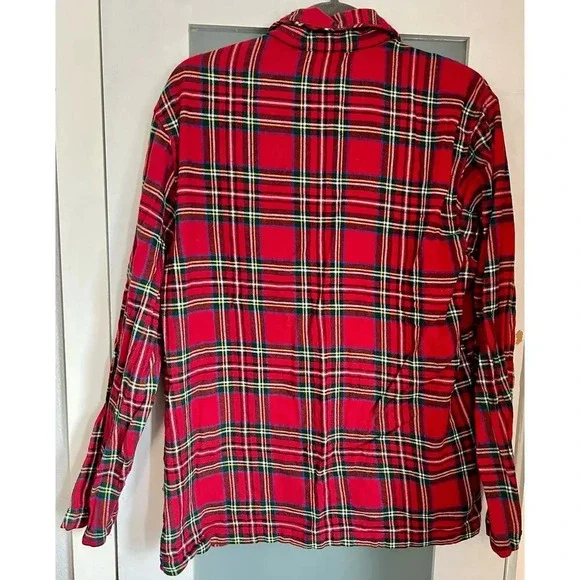 Banana Republic Women’s Sleepwear Plaid Flannel Long Sleeve Shirt Size Medium - Picture 3 of 8